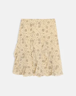 Luisa Midi Skirt in Winding Ivy Pale Yellow