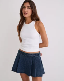 Lupi Micro Skirt in Chambray Vintage Blue