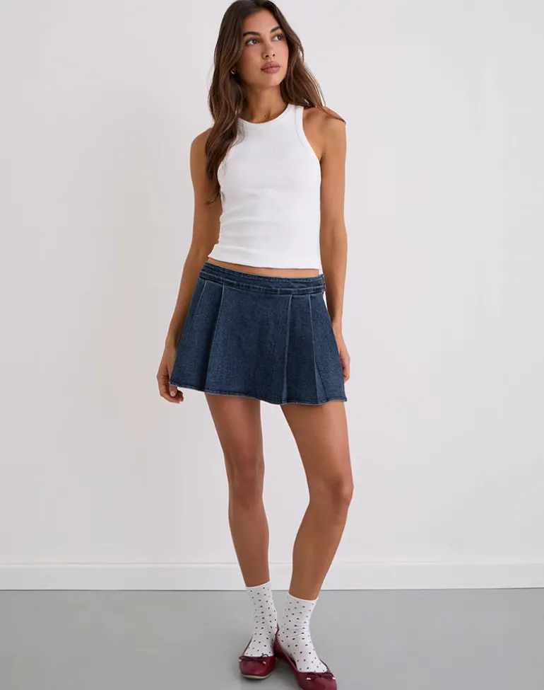 Lupi Micro Skirt in Chambray Vintage Blue