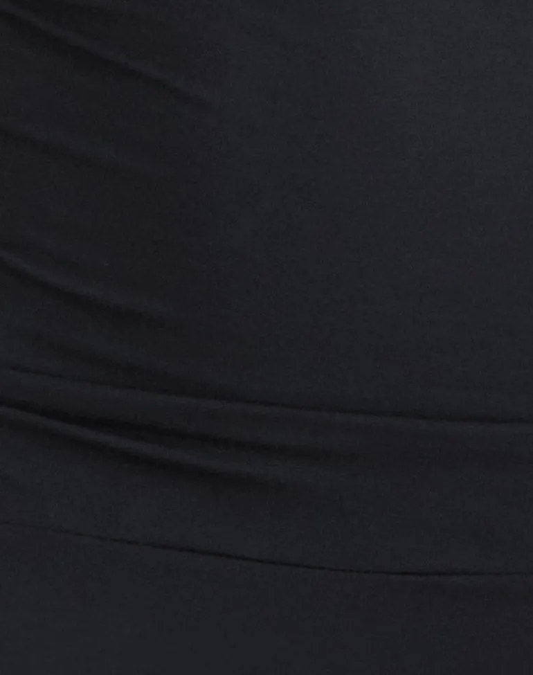 Luscian Plunge Mini Dress in Black