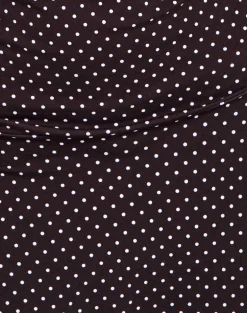 Luscian Plunge Mini Dress in Micro Polka Brown