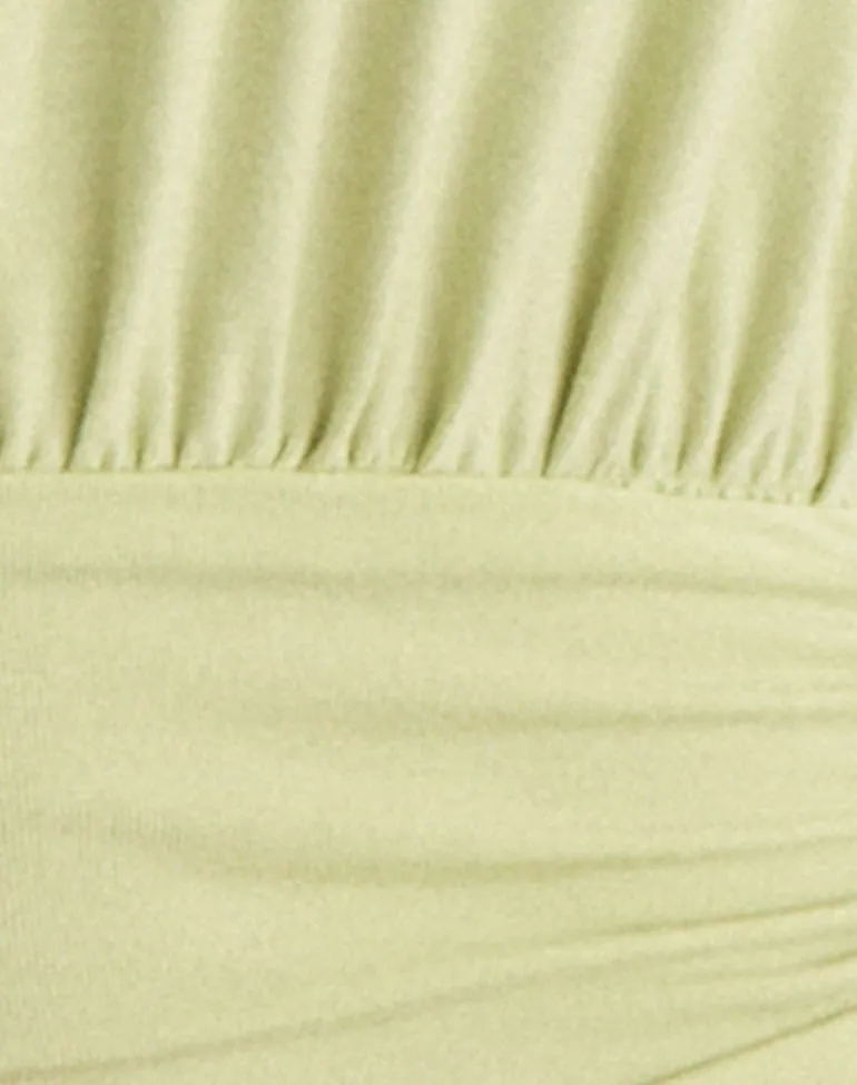 Luster Halterneck Top in Rayon Jersey Pistachio