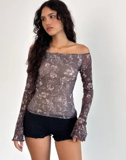 Lutana Top in Batik Botanical Brown