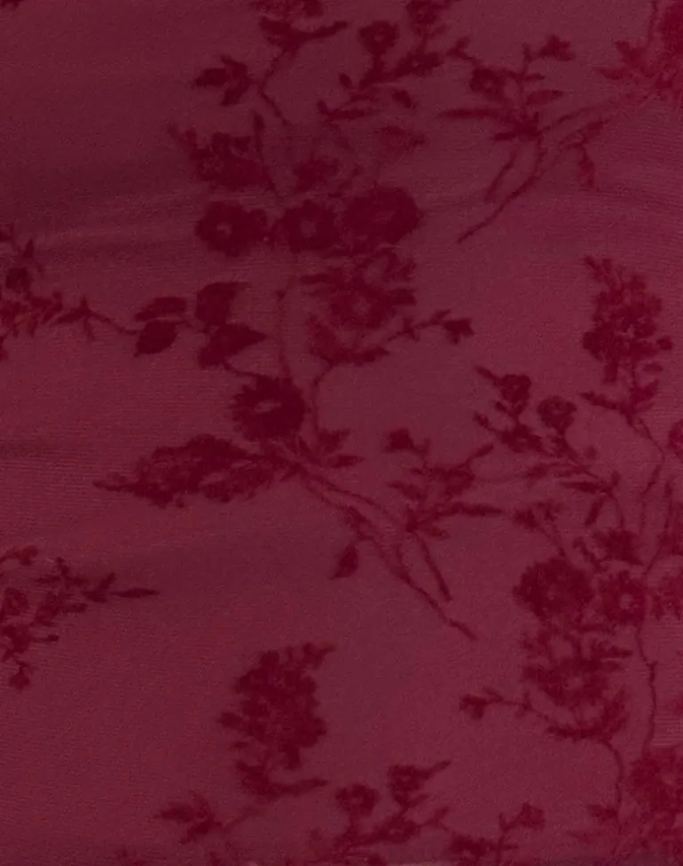 Lutana Top in Botanical Flower Maroon