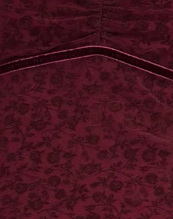 Luth Mini Dress in Ditsy Flocked Burnt Maroon