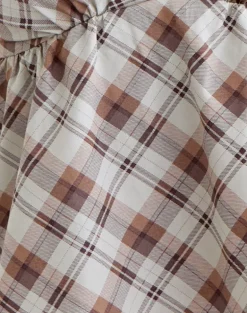 Luz Babydoll Top in Angled Check Brown
