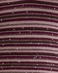 Lycia Plunge Top in Glitter Knit Striped Purple