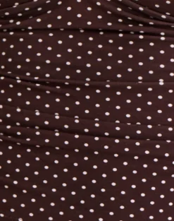 Lycia Plunge Top in Micro Polka Brown