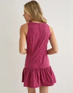 Maelah Dress in Raspberry Shadow Check