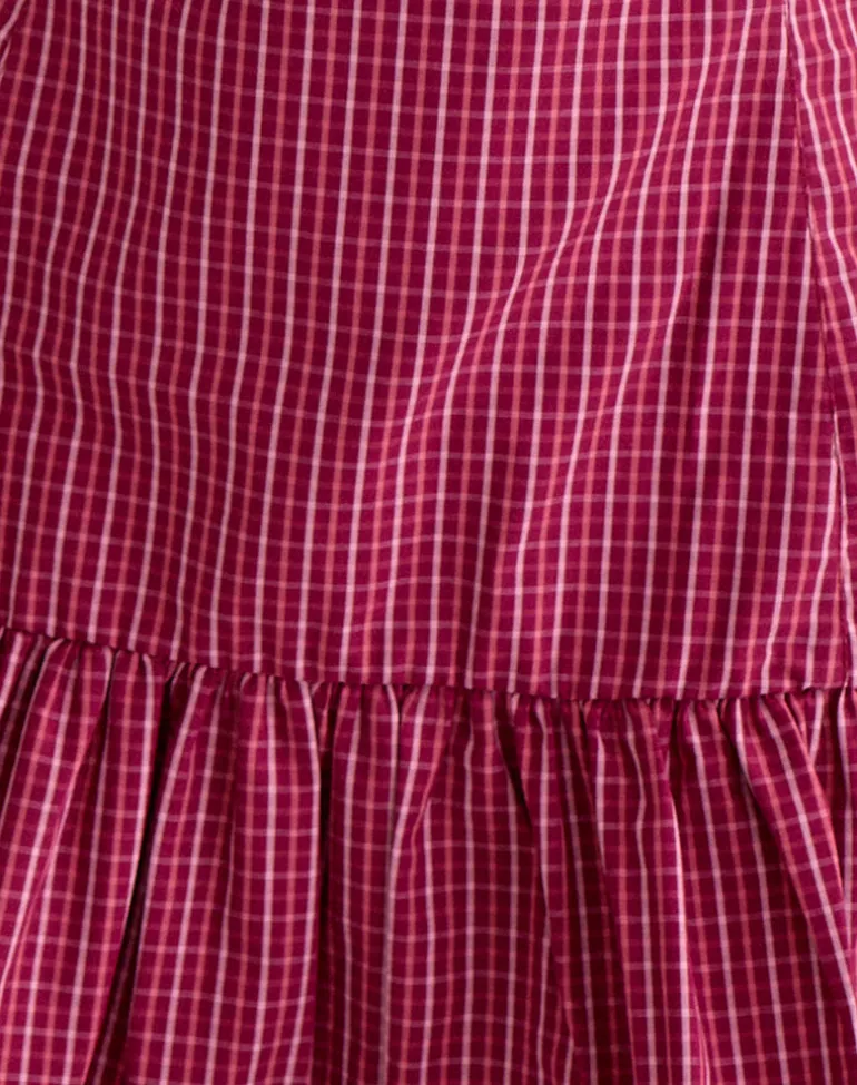 Maelah Dress in Raspberry Shadow Check