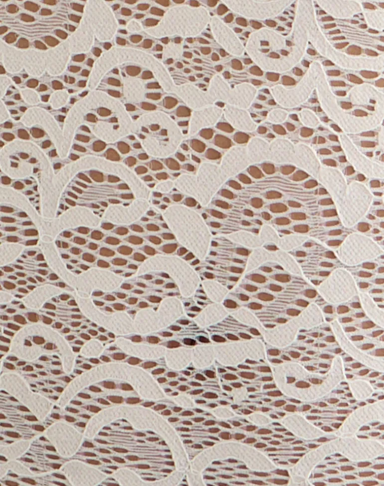Mahota Deep Plunge Long Sleeve Top in Lace Ivory