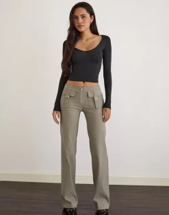 Maite Pocket Trouser in Tailoring Taupe