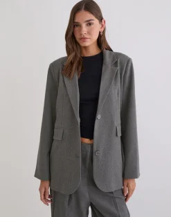 Maiwa Textured Tailoring Blazer in Charcoal
