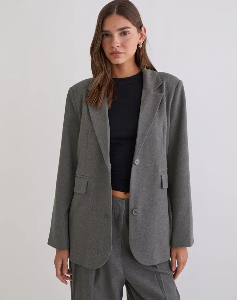 Maiwa Textured Tailoring Blazer in Charcoal