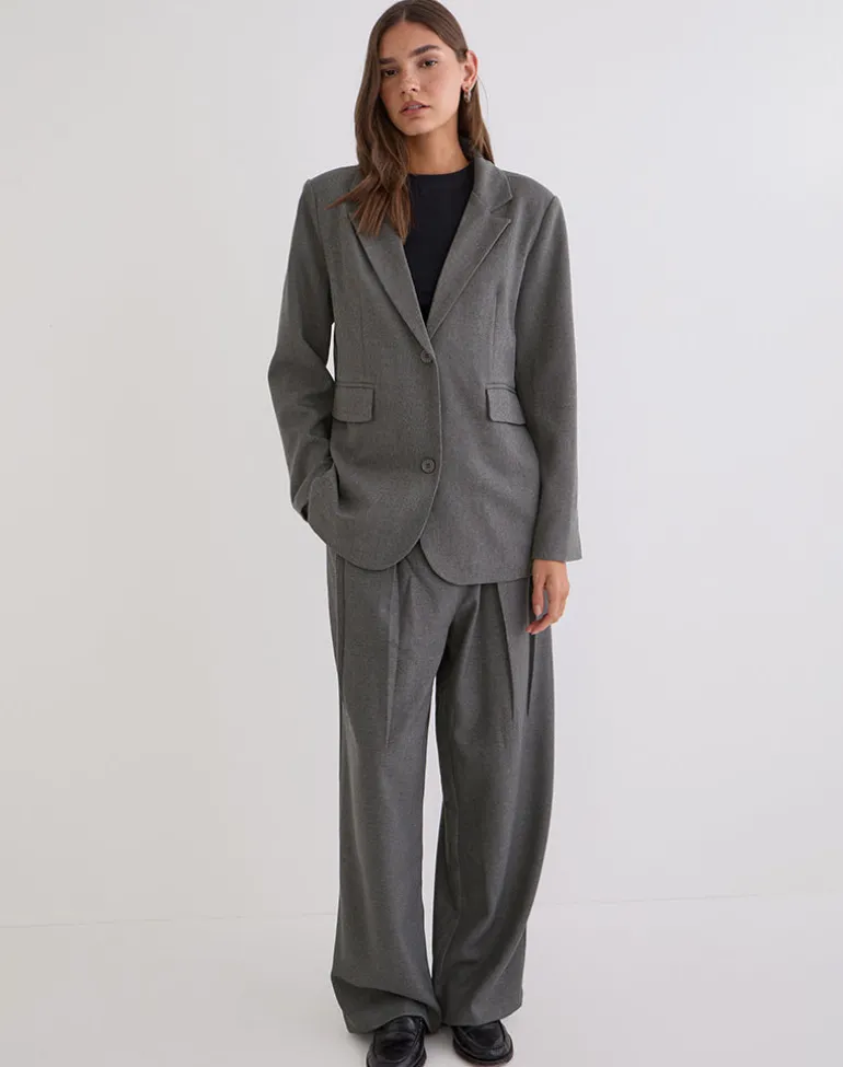 Maiwa Textured Tailoring Blazer in Charcoal