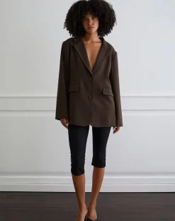 Maiwa Textured Tailoring Blazer in Brown