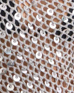Maliha Poncho in Crochet Knit Silver