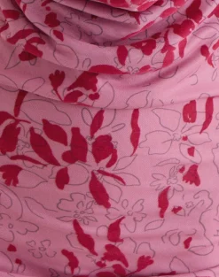 Malora Cowl Mini Dress in Stencil Flower Pink