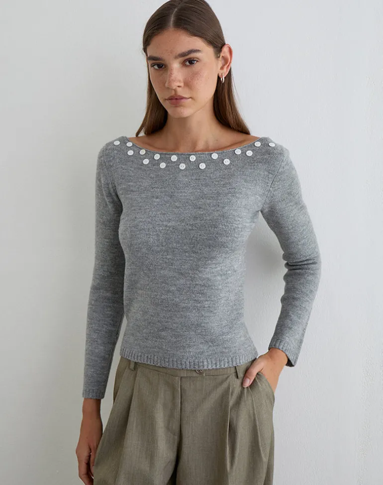 Manahi Jumper in Pearl Knit Grey
