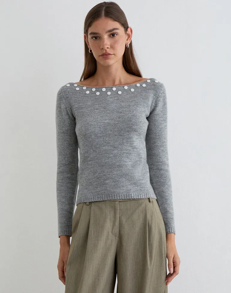 Manahi Jumper in Pearl Knit Grey