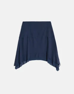 Marella Midi Skirt in Chiffon Blue Graphite