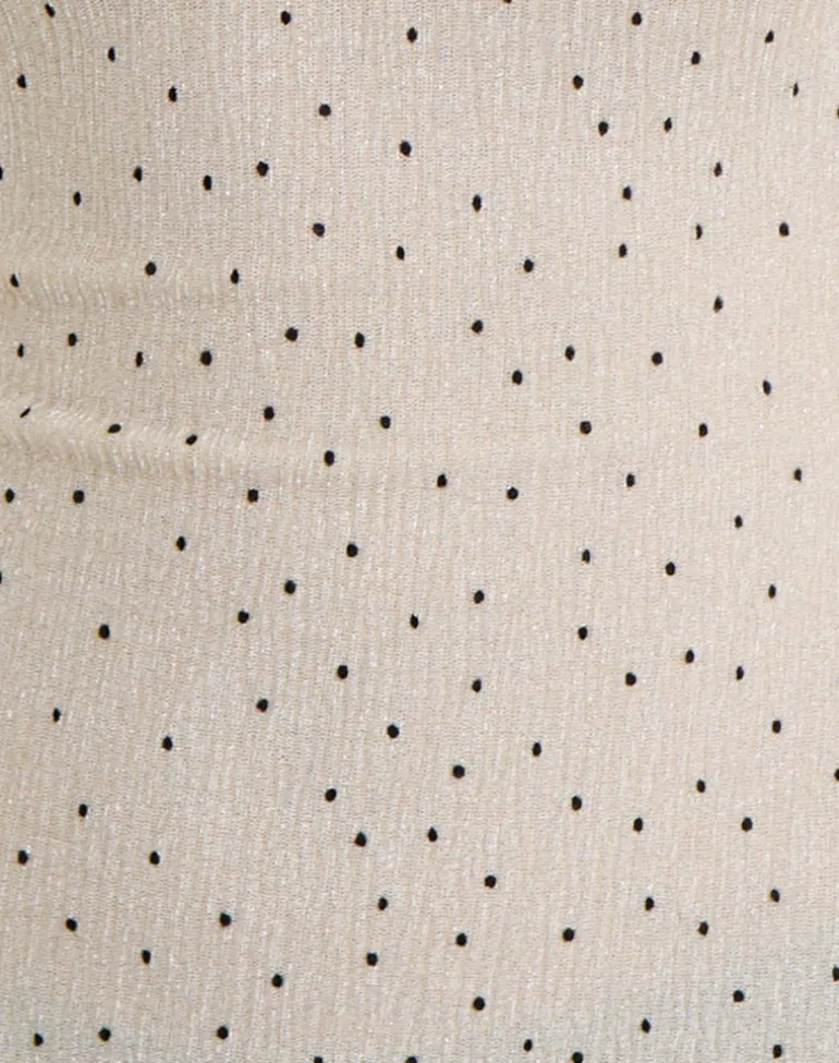 Marista Top in Cream Polka Mesh Plisse
