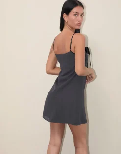 Martina Mini Dress in Chiffon Slate