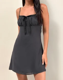 Martina Mini Dress in Chiffon Slate