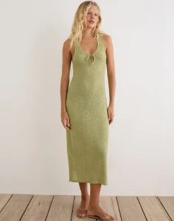 Masela Midi Dress in Sequin Knit Green