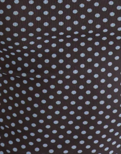 Mawa Maxi Dress in Brown with Compact Blue Polka Dots