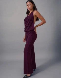 Mayla Backless Jumpsuit in Fig