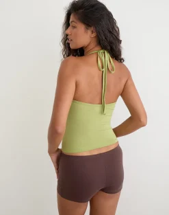 Mayoti Top in Rayon Jersey Apple Green with Studs