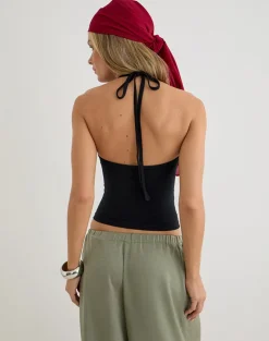 Mayoti Top in Rayon Jersey Black with Studs