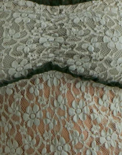 Mayu Top with Ruffle Trim in Lace Sage Green