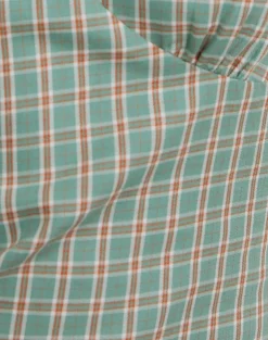 Medora Keyhole Mini Dress in Teal Check