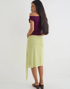Meidina Midi Skirt in Mesh Pistachio