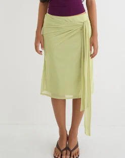 Meidina Midi Skirt in Mesh Pistachio