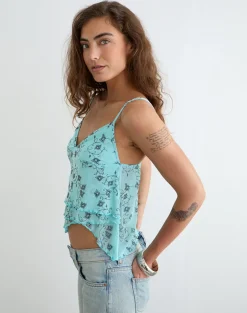Merida Top in Winding Ivy Blue