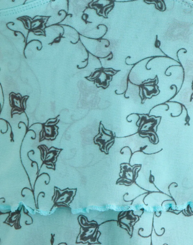 Merida Top in Winding Ivy Blue