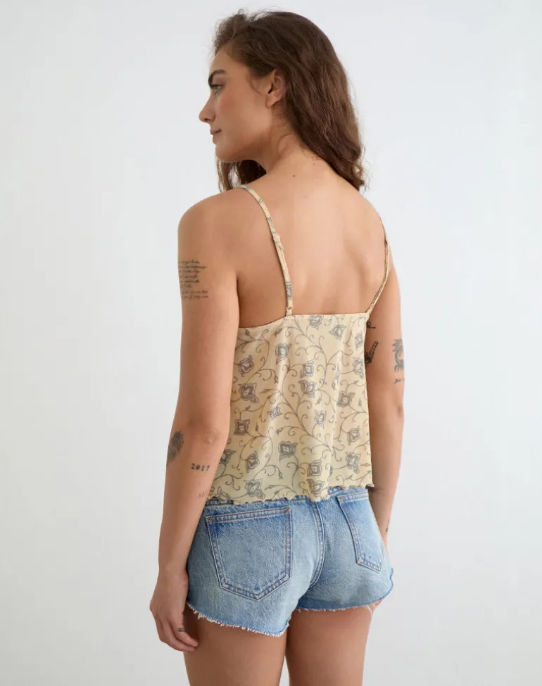 Merida Top in Winding Ivy Pale Yellow