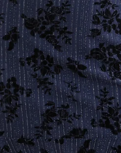 Micaya Mini Dress in Flocked Shimmer Plisse Navy