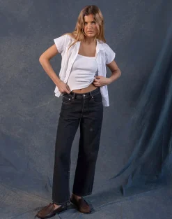 Mid Rise Awkward Parallel Jeans in Indigo