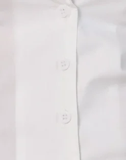 Mikanu Halterneck Button Down Blouse in Poplin White