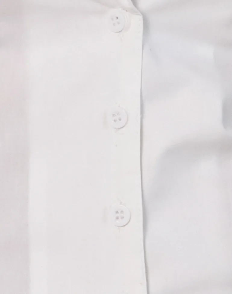Mikanu Halterneck Button Down Blouse in Poplin White