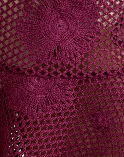Miki Mini Skirt in Crochet Knit Zinfandel
