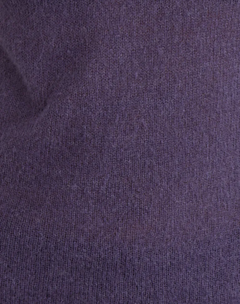 Miku Long Sleeve Top in Sheer Knit Purple