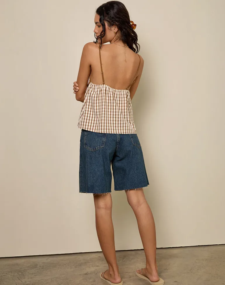 Milota Cami Top in Brown Check