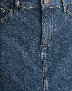 Mini A-Line Skirt in Denim Indigo
