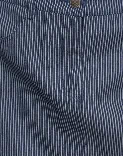 Mini A-Line Skirt in Pinstripe Indigo Wash