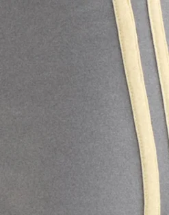 Mino Capri Trouser in Grey with Lemon Yellow Binding